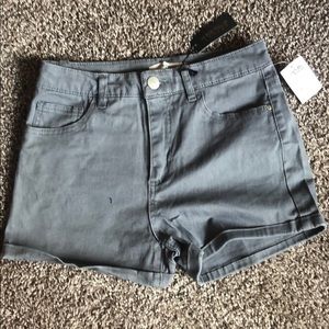 Grey high rise shorts